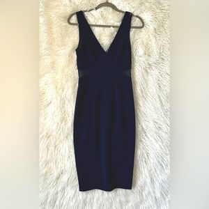 Women’s Navy Blue fitted Midi Dress- D71